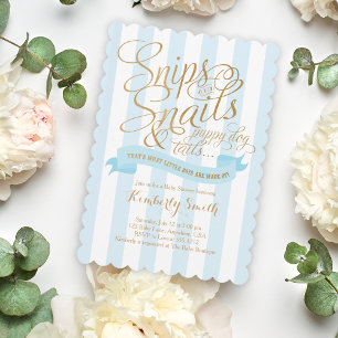 Convite de Chá de Bebê Menino Caracol e Conchinha