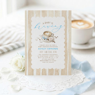 Convite de Chá de Bebê Menino Latte Arco Azul