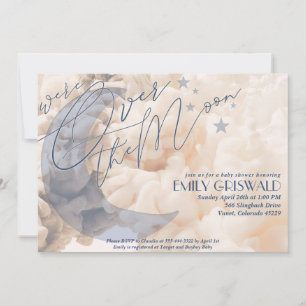 Convite de Chá de Bebê Menino Para o Luar