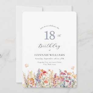 Convite de Chá de Bebê Moderno, Flor Silvestre