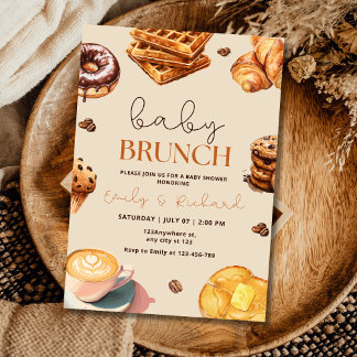 Convite de Chá de Bebê para Brunch de Bebê Neutro,