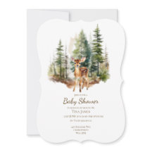 Convite de Chá de Bebê para Cute Young Deer