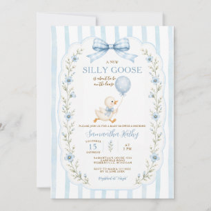 Convite de Chá de Bebê para Menino Silly Goose