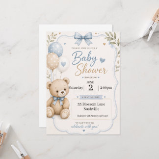 Convite de Chá de Bebê para meninos com tema de ur