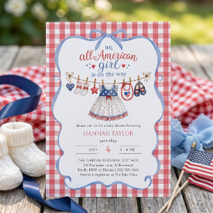 Convite de Chá de Bebê para uma Garotinha American