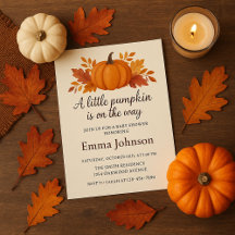 Convite de Chá de Bebê Pequena e Doce Abóbora