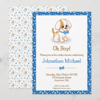 Convite de Chá de Bebê Personalizado com Cachorrin