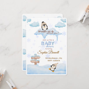 Convite de chá de bebê Pinguim