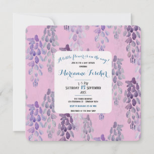 Convite de chá de bebê Pink botânico elegante