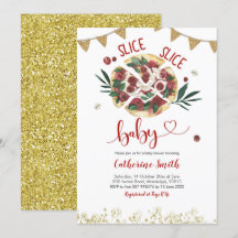 Convite de chá de bebê Pizza Baby