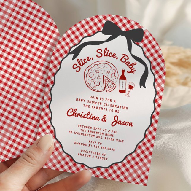 Convite de Chá de Bebê Pizza Slice Slice Baby (Criador carregado)