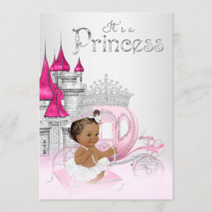 Convite de Chá de Bebê Princesa Afro-Americana