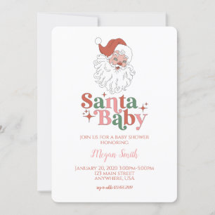 Convite de Chá de Bebê Retrô Santa Baby