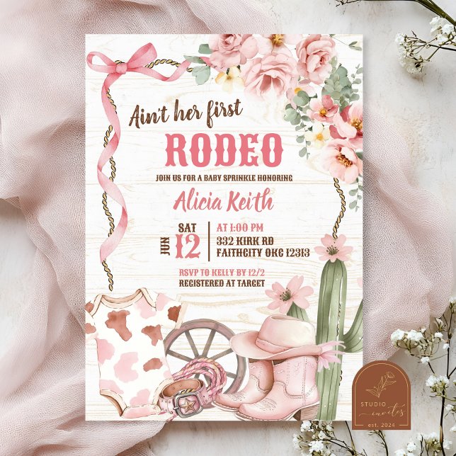Convite de Chá de Bebê Rodeio Não é o Primeiro (Criador carregado)