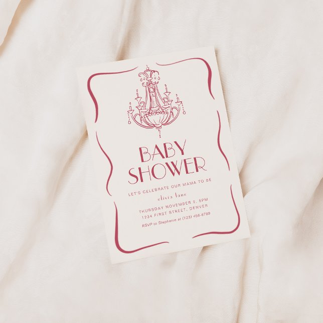 Convite de Chá de Bebê Rosa Caprichoso Vintage (Criador carregado)