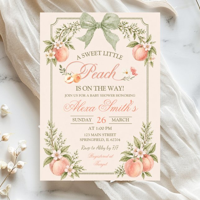 Convite de Chá de Bebê Sage Green Floral Doce Pequ (Criador carregado)