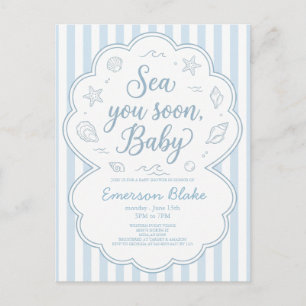 Convite de Chá de Bebê Sea You Soon Mares Costei
