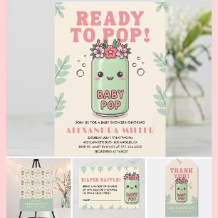 Convite de Chá de Bebê She's Ready to Pop Boho Kaw