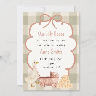 Convite de Chá de Bebê "Silly Goose"
