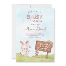 Convite de chá de bebê SomeBunny baby