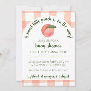 Convite de Chá de Bebê Sweet Little Peach
