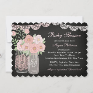 Convite de Chá de Bebê Sweet Mason Jar Chalkboard