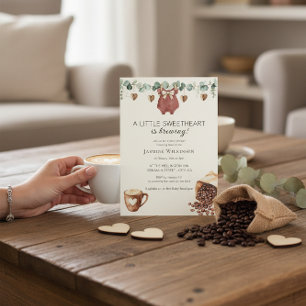 Convite de Chá de Bebê Sweetheart Coffee Brewing