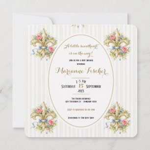Convite de chá de bebê Sweetheart neutral Fleur de
