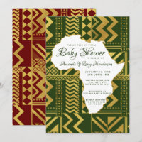 Convite de Chá de Bebê Tribal Africano