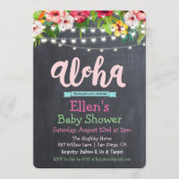 Convite de Chá de Bebê Tropical Aloha Luau