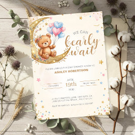 Convite de Chá de Bebê Urso de Pelúcia