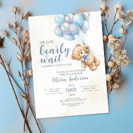 Convite de Chá de Bebê Urso de Pelúcia