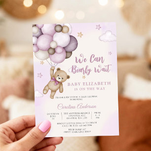 Convite de Chá de Bebê Urso Teddy Fofo