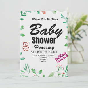 Convite de Chá de Bebê Verde Personalizado