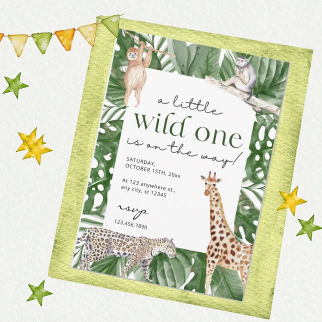 Convite de Chá de Bebê Wild One Safari Festa de Be (Criador carregado)