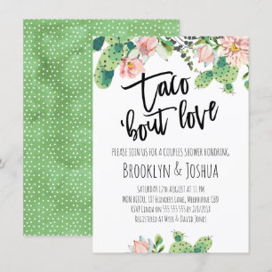 Convite de Chá de Casal Cactus Taco 'bout Love