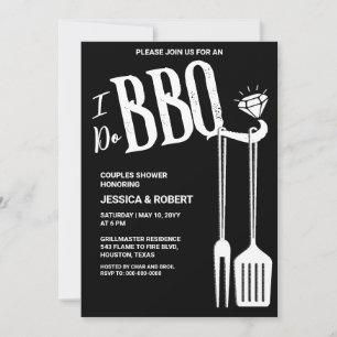 Convite de Chá de Casal Eu Faço Churrasco