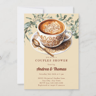 Convite de Chá de Casal Watercolor Coffee
