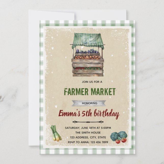 Convite de chá de fraldas criado localmente (Frente)