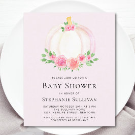 Convite de Chá de fraldas da Menina de Pumpkin Ros