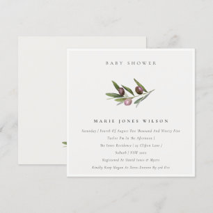 Convite de Chá de fraldas de Folhagem de Branch M