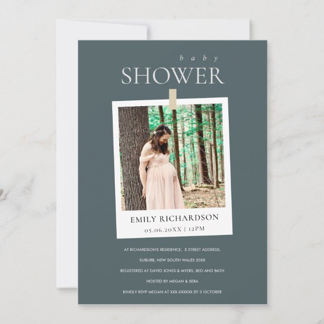 CONVITE DE CHÁ DE FRALDAS DE FOTO PERSONALIZADO MI (Frente)