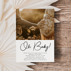 Convite de Chá de fraldas de Fotografia Minimalist