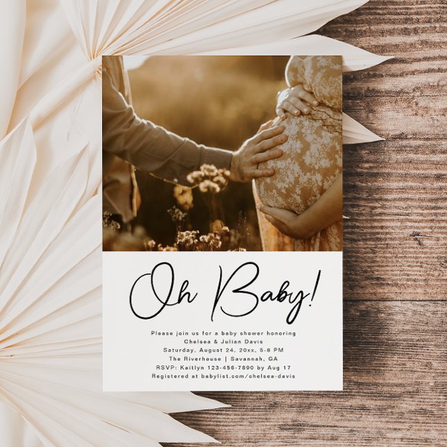 Convite de Chá de fraldas de Fotografia Minimalist (Criador carregado)