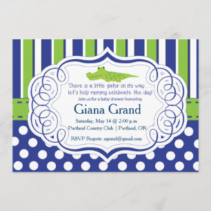 CONVITE DE CHÁ DE FRALDAS DE GAROTO ALLIGATOR