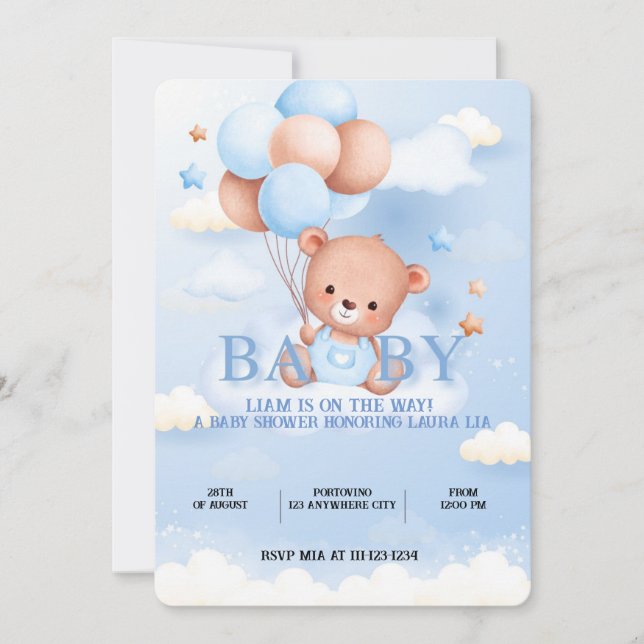 CONVITE DE CHÁ DE FRALDAS DE URBANOS DE BEBÊ (Frente)