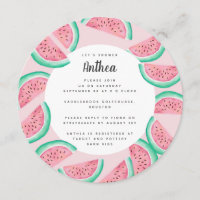 CONVITE DE CHÁ DE FRALDAS DE WATERMELON DE VERÃO