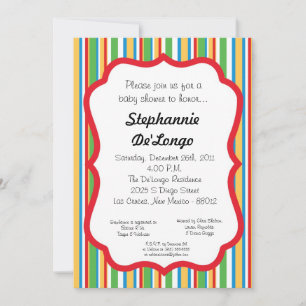 Convite de Chá de fraldas distribuído multicolor