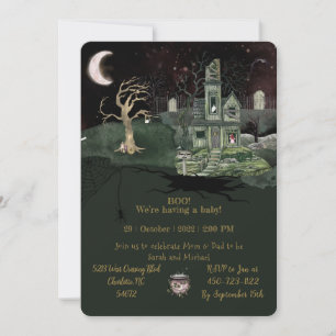 Convite de chá de fraldas Halloween