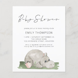 Convite de Chá de fraldas Hippo de Cubo de Script 